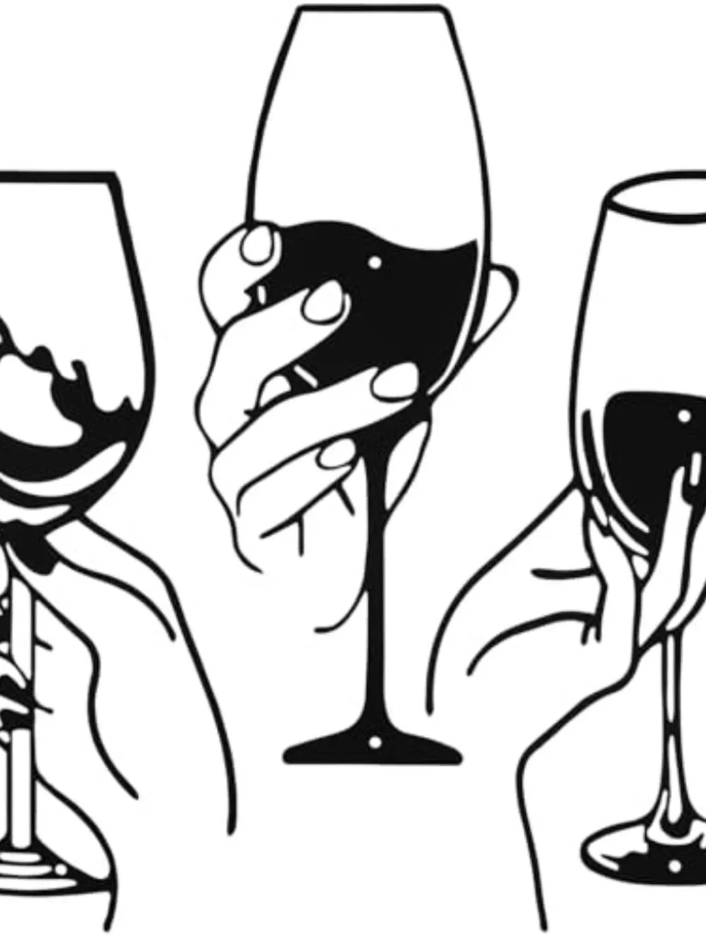 BRAND NEW 3 Pcs Wine Wall Art Black Metal Wine Sign